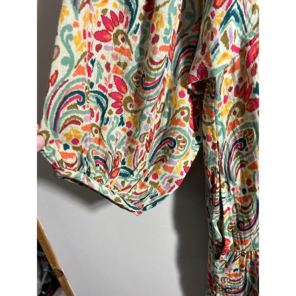 Marine Layer Scarlett Mini Dress Paisley Multi color Size L - Picture 4 of 9